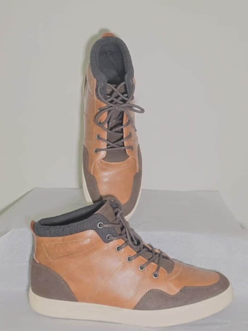 Arizona Jean Co. Men's "Ramble" Memory Foam Sneaker Boots (Two-Tone Tan / Brown)